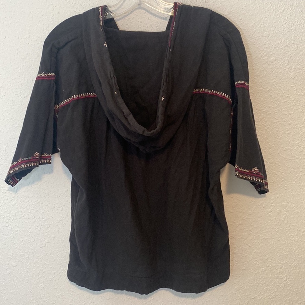 ETOILE ISABEL MARANT Mekki Half-Sleeve Hooded Blouse with Embroidery - Picture 9 of 10
